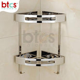 2 Layer Stainless Steel Bathroom Corner Shelf