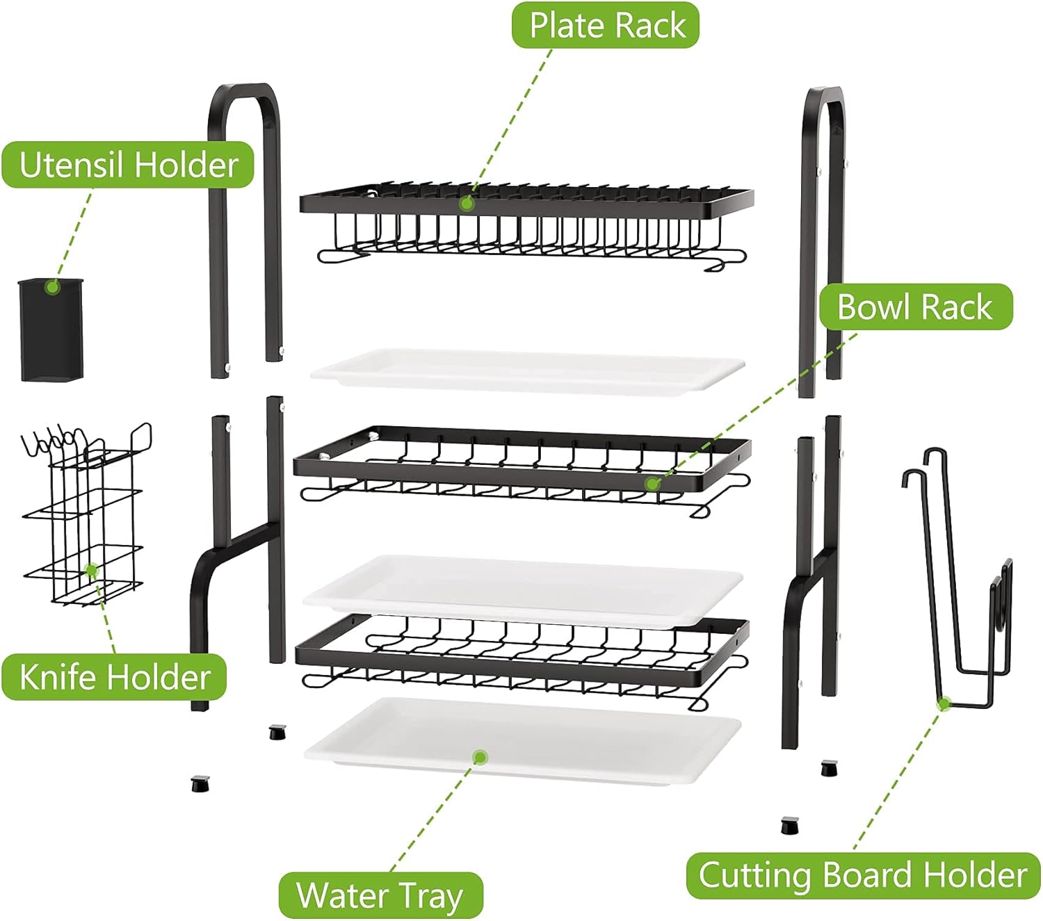 Black aluminum Dish Rack