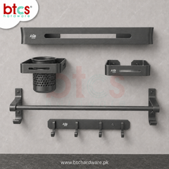 Aluminum 5pcs Bathroom set Grey