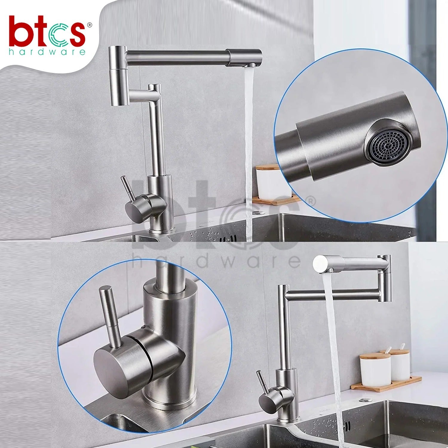 360 Rotating Folding Spout Kitchen faucet 3-14