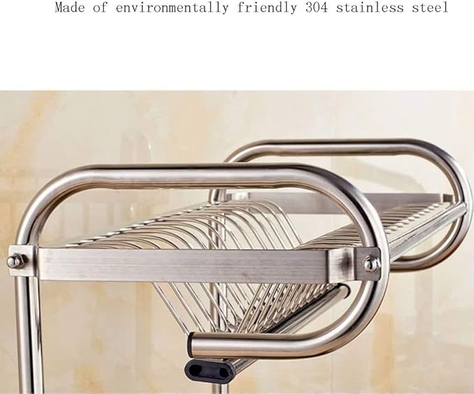 2 tier stainless steel open dish rack